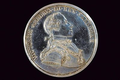 Medaglia di matrimonio commemorativa di Carolina e Antonio di Sassonia, Vittorio Amedeo III, Regn...