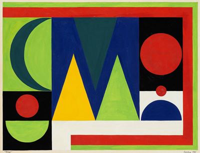 Temps (bozzetto originale) - tempera su cartoncino, 1946