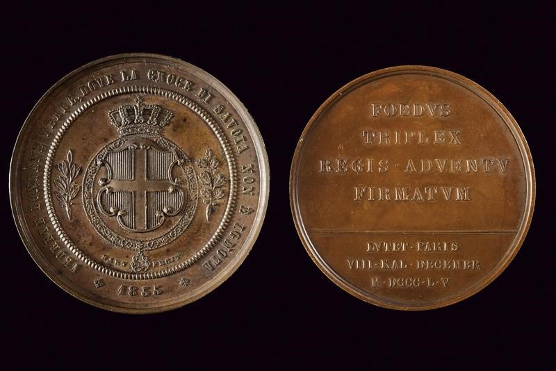 Lotto di Due Medaglie Relative alla Spedizione di Crimea, Vittorio Emanuele II (1849-78)