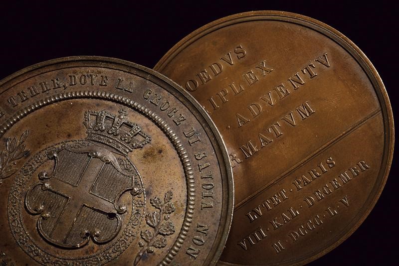 Lotto di Due Medaglie Relative alla Spedizione di Crimea, Vittorio Emanuele II (1849-78)