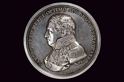 Medaglia dell'Accademia delle Arti, Carlo Felice, Regno di Sardegna, 1823