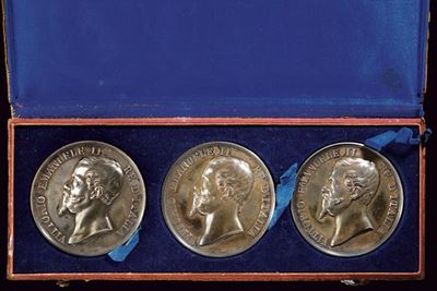 Vittorio Emanuele II, Tre medaglie in argento, Regno di Sardegna