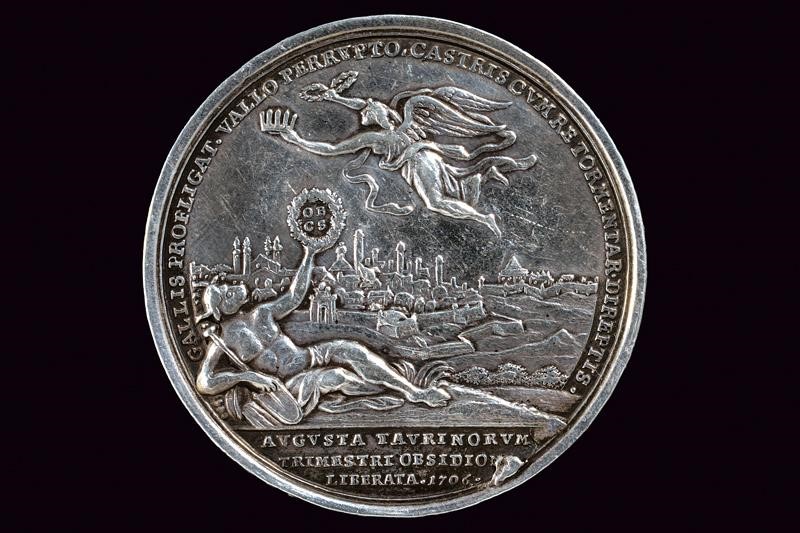 Medaglia commemorativa per la fine dell'assedio di Torino 1706, Vittorio Amedeo II