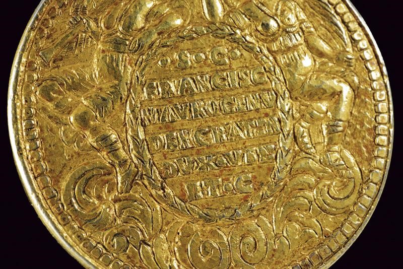 Francesco Morosini, Medaglia commemorativa, bronzo dorato, 1690 circa