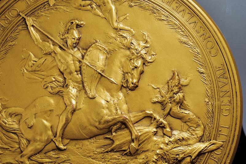 Medaglia commemorativa Cristoforo Colombo, Rapallo 1922, diametro 10 cm