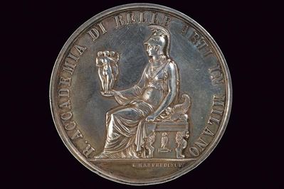Medaglia in argento, Premio Accademia Belle Arti Milano, primo quarto del XIX secolo