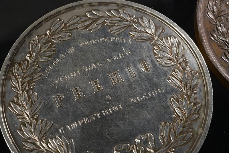 Accademia delle Belle Arti di Milano, Lotto di due medaglie premio, XIX Secolo