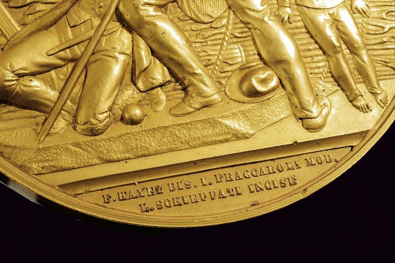 Medaglia commemorativa 'Cinque giornate di Milano', 1848, argento dorato