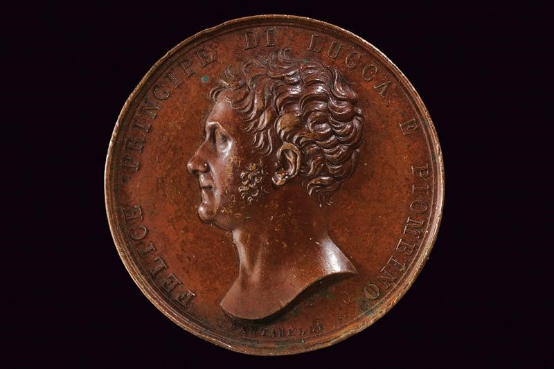 Medaglia commemorativa di Elisa Bonaparte, Granduchessa di Toscana, bronzo, 1809