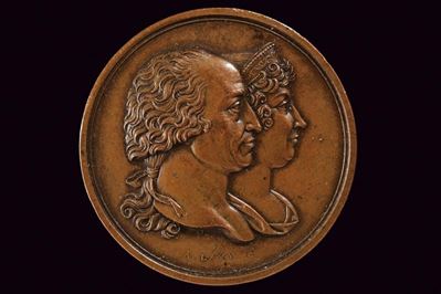 Ducato di Lucca, Medaglia in bronzo commemorativa del matrimonio tra Maria Teresa di Savoia e Car...