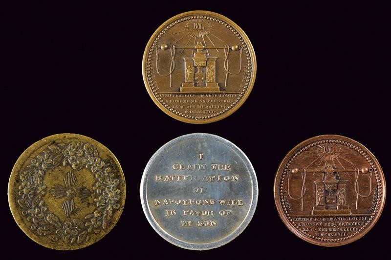 Medaglia commemorativa di Maria Luigia d'Austria, bronzo e argento, Ducato di Parma e Piacenza, P...