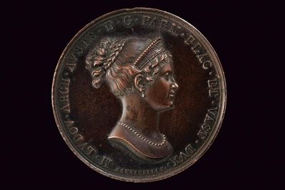 Medaglia di Maria Luigia d'Austria, Ducato di Parma e Piacenza, 1816, bronzo, diametro 4.1 cm