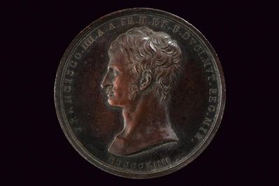 Medaglia di Francesco IV d'Este, bronzo, Modena, 1814