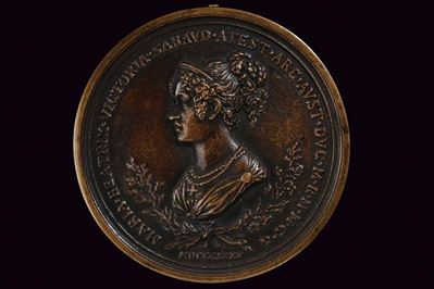 Maria Beatrice di Savoia, Medaglia in bronzo, Modena, 1840