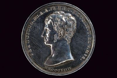 Medaglia di Francesco IV d'Este, argento, Modena, 1814