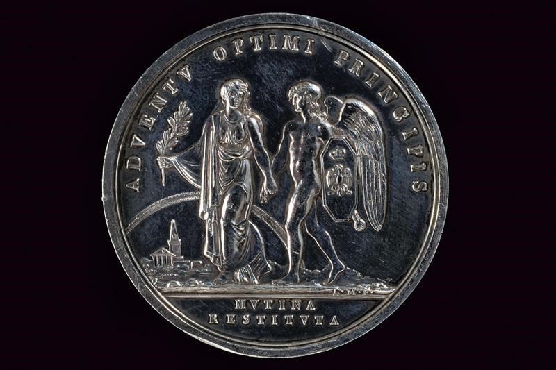 Medaglia di Francesco IV d'Este, argento, Modena, 1814