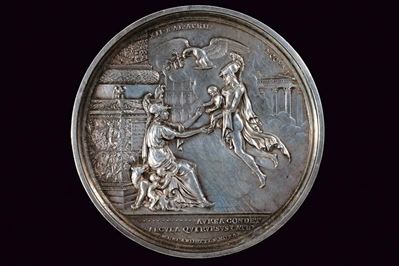 Medaglia commemorativa del nascita di Napoleone II, Roma, 1811, in argento