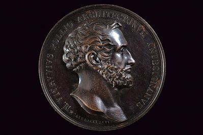 Ferdinando II, Medaglia commemorativa di Marco Vitruvio Pollione (Regno delle Due Sicilie, 1830)