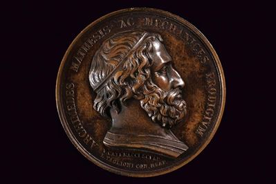 Ferdinando II, Medaglia commemorativa di Archimede, Regno delle Due Sicilie, 1830-40