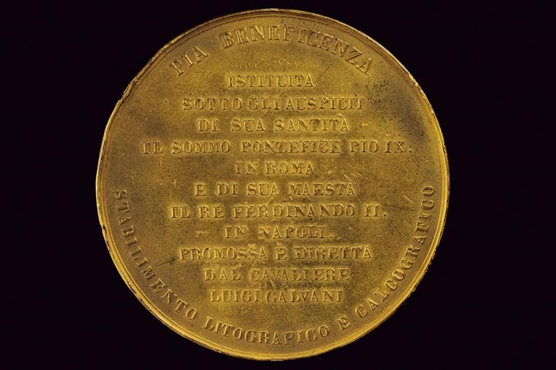 Medaglia commemorativa per lo stabilimento Litografico e Calcografico, Ferdinando II, Regno delle...
