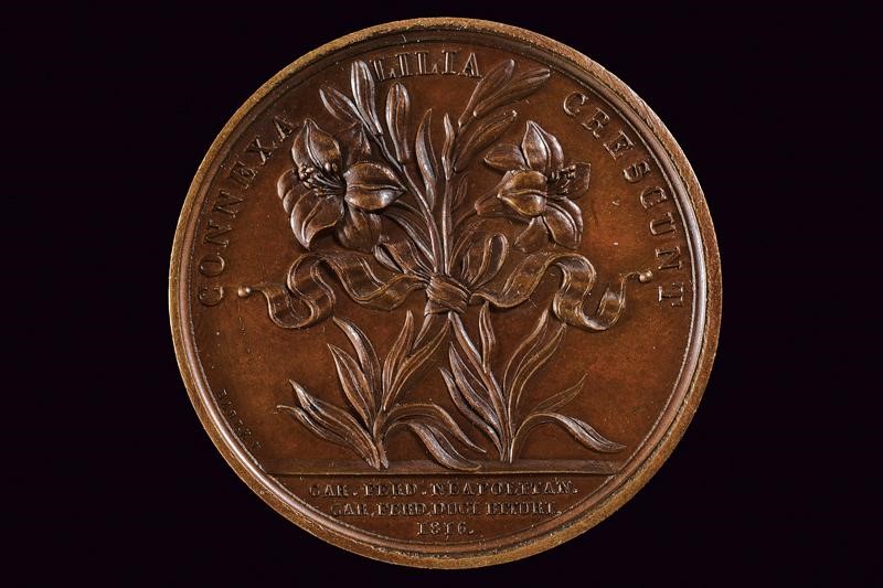 Ferdinando IV, Medaglia commemorativa per le nozze di Maria Carolina con il Duca di Berry (1816)