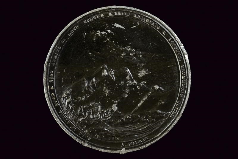 Medaglia commemorativa di Francesco Bentivegna e Agesilao Milano, Regno delle Due Sicilie, 1856