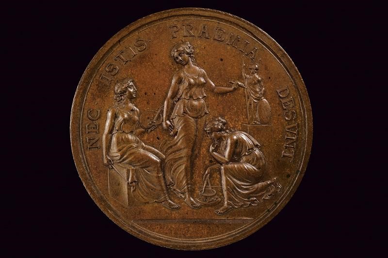Medaglia di Ferdinando I di Borbone, bronzo, Regno delle Due Sicilie, 1818