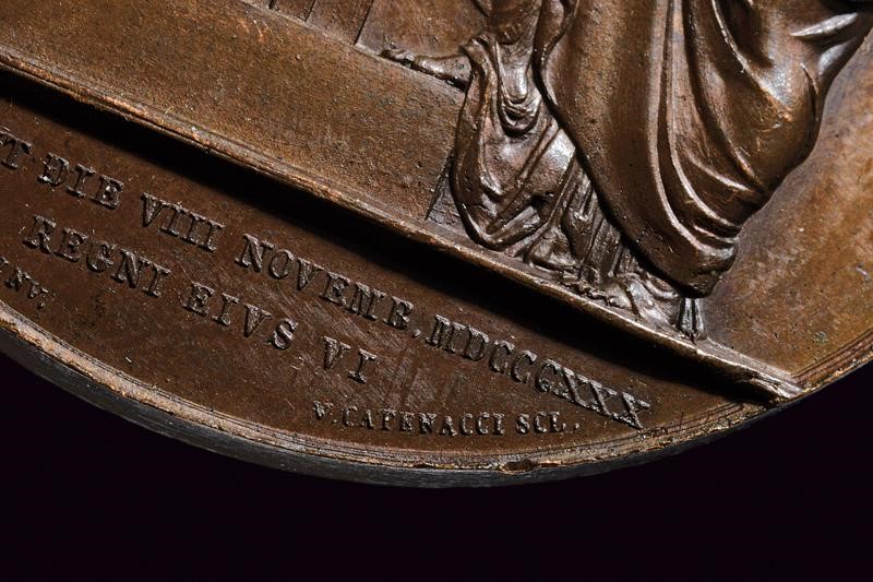 Medaglia commemorativa di Francesco I delle Due Sicilie, bronzo, 1825-1830
