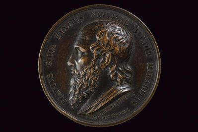 Medaglia commemorativa di Flavio Gioia, bronzo, Regno delle Due Sicilie, 1830