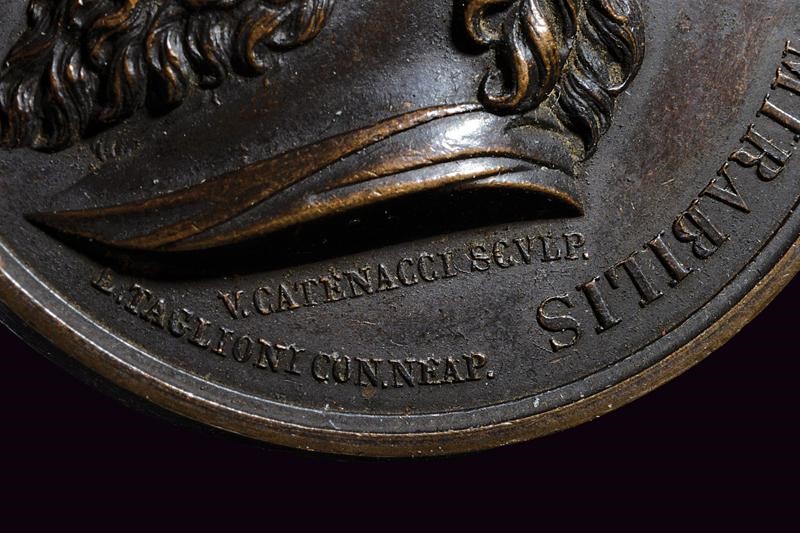 Medaglia commemorativa di Flavio Gioia, bronzo, Regno delle Due Sicilie, 1830