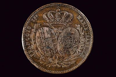Regno delle Due Sicilie, Medaglia per la seconda visita di Francesco I e Maria Isabella alla zecc...