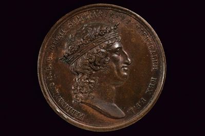 Catenacci, Medaglia commemorativa di Ferdinando I di Borbone (1818) in bronzo