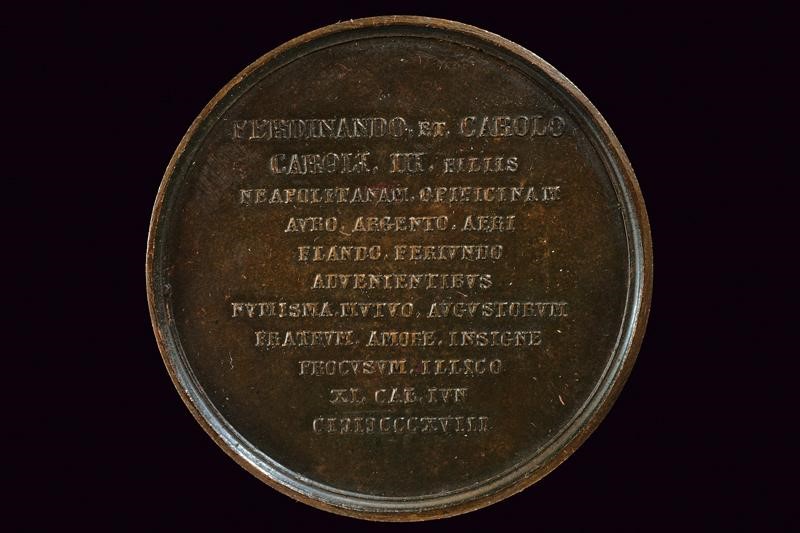 Catenacci, Medaglia commemorativa di Ferdinando I di Borbone (1818) in bronzo