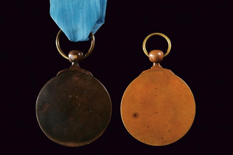 Medaglie in bronzo, Regno delle Due Sicilie, metà del XIX secolo