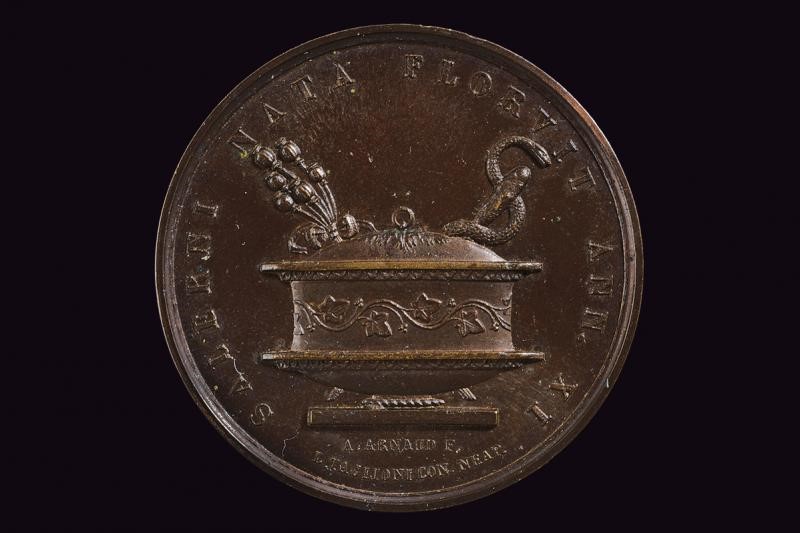 Medaglia Trotula De Ruggiero, Regno delle Due Sicilie, 1834, diametro 4 cm