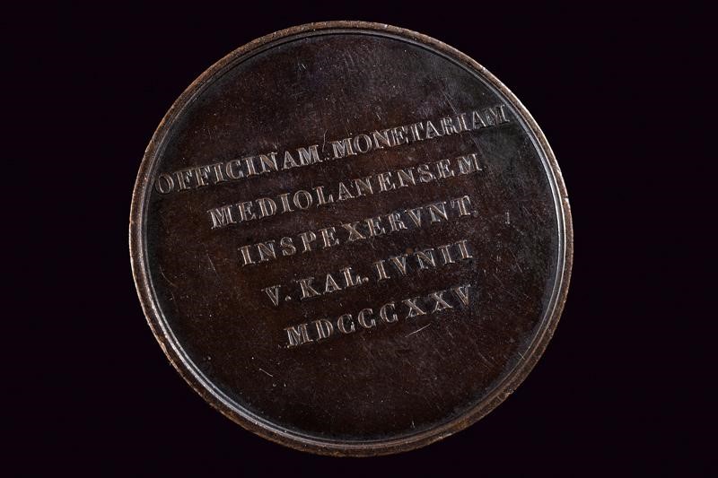 Francesco I, Lotto di cinque medaglie in bronzo, Regno delle Due Sicilie, 1825-1830