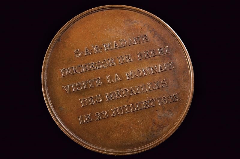 Francesco I, Lotto di cinque medaglie in bronzo, Regno delle Due Sicilie, 1825-1830