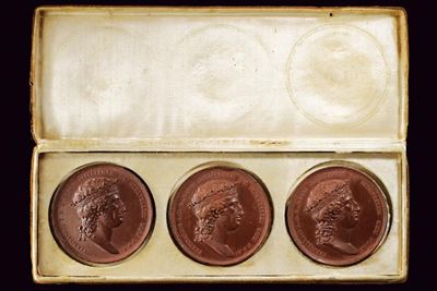Ferdinando I di Borbone, Tre medaglie in bronzo (1822)