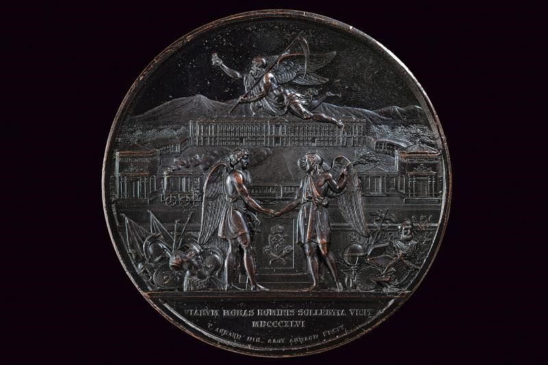 Medaglia commemorativa di Ferdinando II Borbone, Regno delle Due Sicilie, 1846