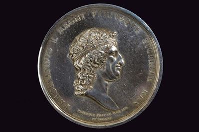 Medaglia commemorativa per la morte di Ferdinando I, Regno delle Due Sicilie, 1825