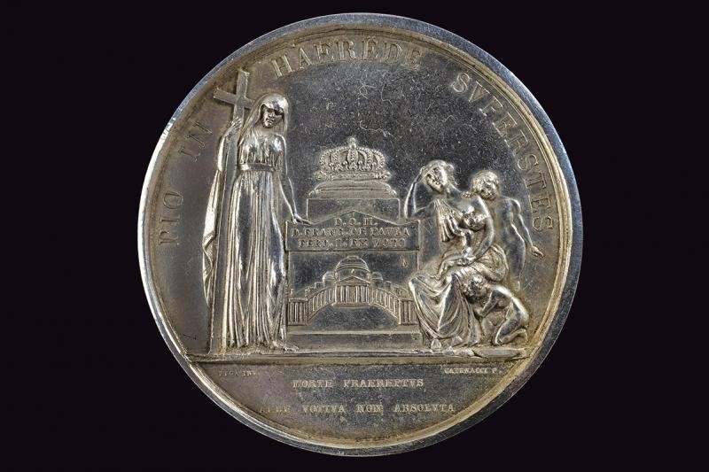 Medaglia commemorativa per la morte di Ferdinando I, Regno delle Due Sicilie, 1825