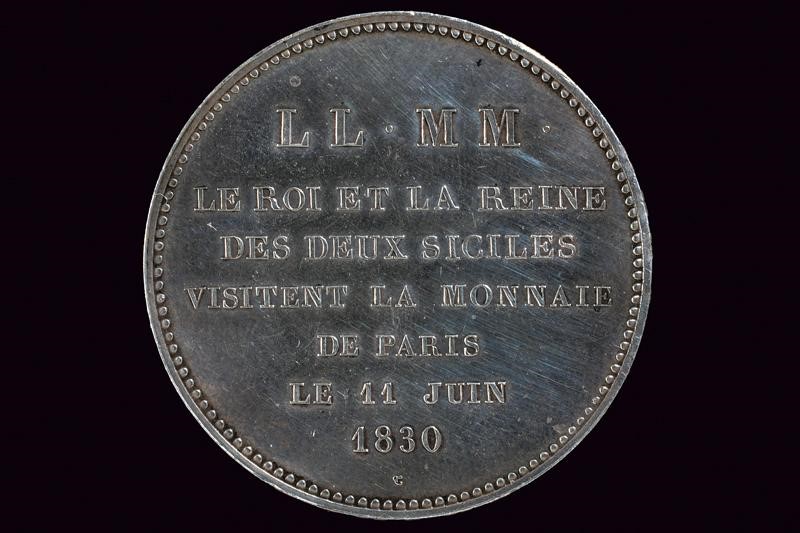 Francesco I, Medaglia per la seconda visita dei reali alla zecca di Parigi (1830, Regno delle Due...