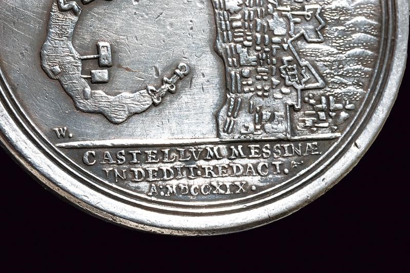 Carlo VI, Medaglia commemorativa per la Resa della Cittadella di Messina (1719), argento