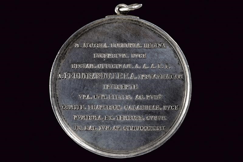 Ferdinando I di Borbone, Medaglia commemorativa (1816-1822), argento, diametro 4.8 cm