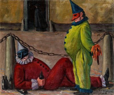 Maschere, olio su tela, 1956