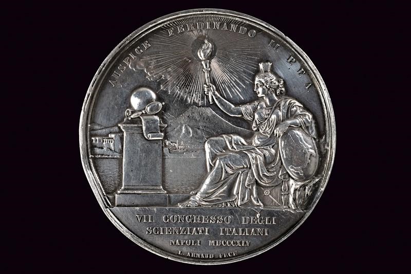 Medaglia per il VII Congresso degli Scienziati Italiani di Napoli, 1845 circa, Regno delle Due Si...