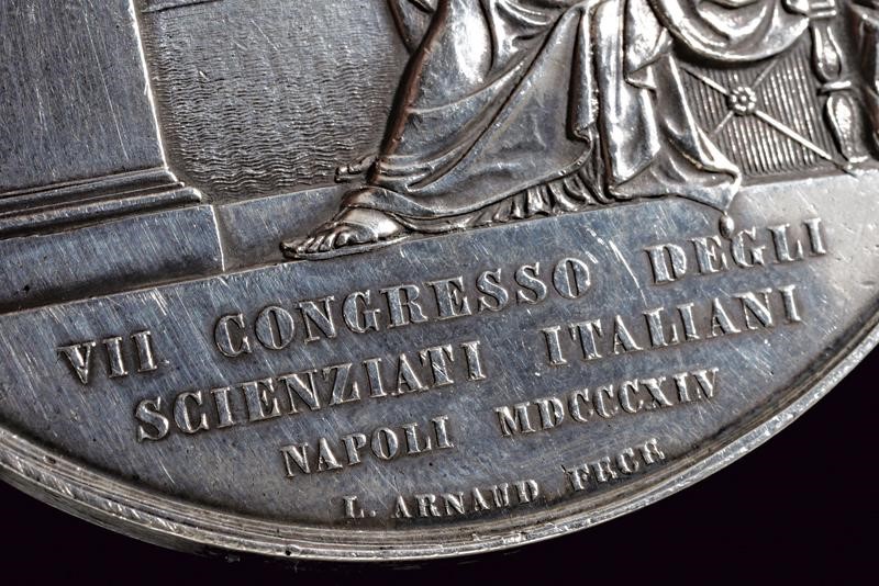 Medaglia per il VII Congresso degli Scienziati Italiani di Napoli, 1845 circa, Regno delle Due Si...
