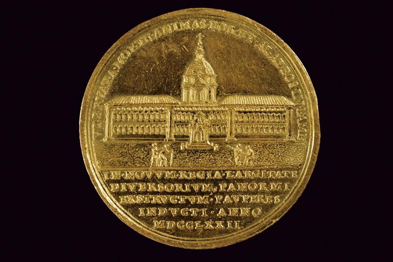 Regno di Sicilia, Medaglia commemorativa per la costruzione dell'albergo dei poveri in Palermo, 1...