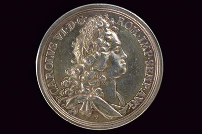 Medaglia di Carlo VI (1711-1740) in argento, Sicilia, 1720