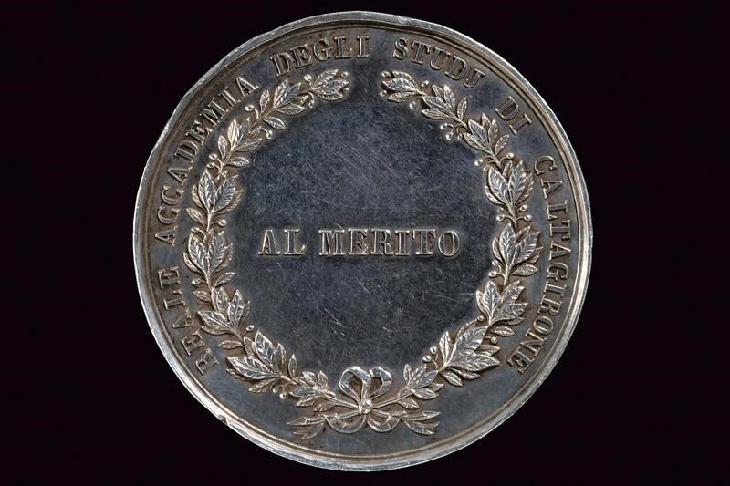 Medaglia di Ferdinando II, argento, Napoli, 1840 circa